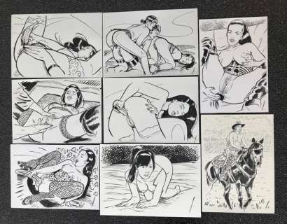 Salamanderlovers - 8 Originele, erotische tekeningen - Formaat (8x): 21 x 31 cm. | Catawiki