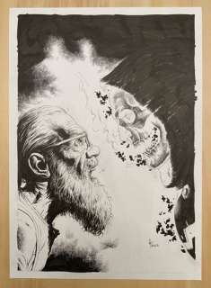 Gary Frank Geiger original comic art cover #16. Superman, Batman, Hulk artist