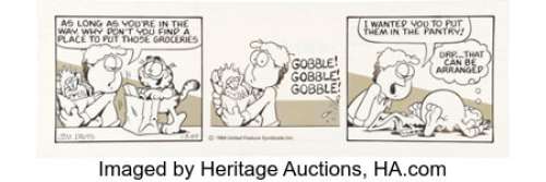 Davis, Jim | Jim Davis Garfield Daily Comic Strip Original Art dated 1-3-85 (United Feature Syndicate, 1985). ... | Heritage