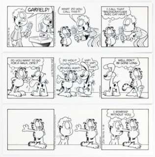Davis, Jim | Jim Davis Garfield Consecutive Daily Comic Strip Original Art Group of 6 (PAWS, 1998).... (Total: 6 Original Art) | Heritage