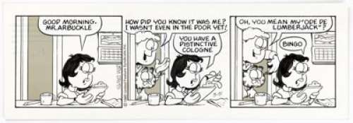 Davis, Jim | Jim Davis Garfield Daily Comic Strip Original Art dated 3-5-85 (United Feature Syndicate, 1985).... | Heritage