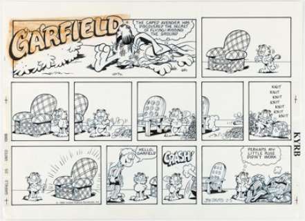 Jim Davis Garfield Sunday Comic Strip Original Art dated 2-5-89 (United Feature Syndicate, 1989). | Heritage