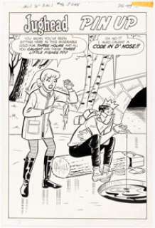 Dan DeCarlo Archie’s Pals ’n’ Gals #46 Jughead Pin-Up Illustration Original Art (Archie, 1968). | Heritage