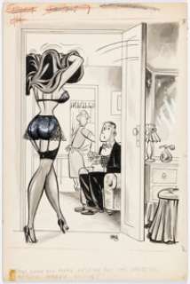 Dave Berg Jest July-1957 Single Panel Gag Cartoon Illustration Original Art (Humorama, 1957). | Heritage