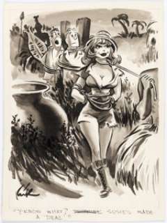 Kirk Stiles Gee-Whiz April-1961 Single Panel Gag Cartoon Illustration Original Art (Humorama, 1961). | Heritage