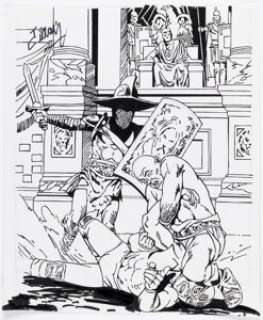 Jose Luis Duran - Gladiators vs Lucha Libre Illustration Original Art (undated). | Heritage