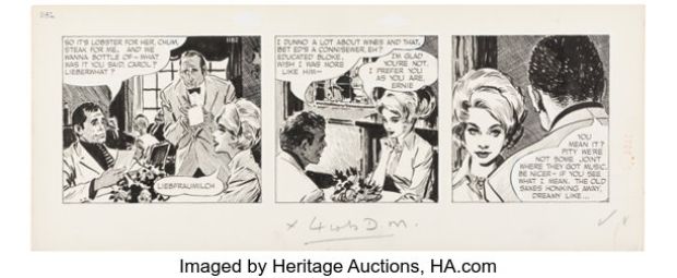 David Wright Carol Day #1182 Daily Comic Strip Original Art (London Daily Mail, 1960). | Heritage