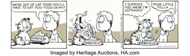 Jim Davis Garfield Daily Comic Strip Original Art dated 8-3-91 (United Feature Syndicate, 1991). | Heritage