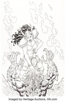 Clint Hilinski War Goddess #0 Variant Cover Original Art (Avatar Press, 2011).