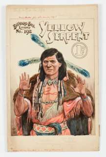 Yellow Serpent original cover artwork for Buffalo Bill Library No 192… | Comic Book Auctions ltd