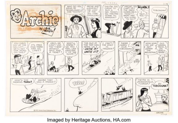 Bob Montana Archie Sunday Comic Strip Original Art dated 1-14-73 (King Features Syndicate, 1973). | Heritage