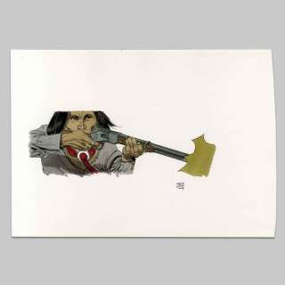 Jef | Tirage réhaussé à l’aquarelle Geronimo, Géronimo se defend contre les Mexicains | Collector BD