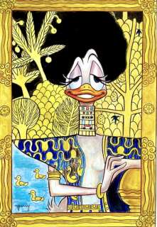 Daisy Duck inspired by Gustav Klimt "Judith" Painting - Original Painting - Tony Fernandez Signed - Acrylic Art | Catawiki