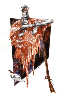 Sergio Toppi | Mi appoggio al mio fucile (Portfolio “Questa terra è nostra”) | Tavole Originali