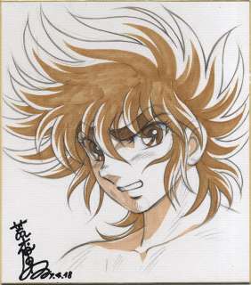 Araki Shingo Handwritten color shikishi"Saint Seiya"