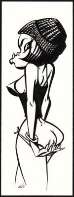 Vleeschouwer, Willem - Originele tekening - ’Met de billen bloot ’ - Loose page - Original drawing in Indian ink - (2020) | Catawiki