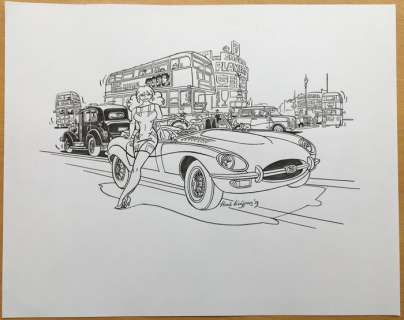 Franka - Originele tekening: Vrij werk: Jaguar - (2020) | Catawiki