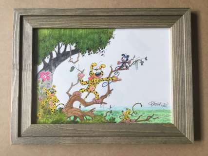 Marsupilami - Dessin original de Batem - La famille Marsupilami - (2020) | Catawiki