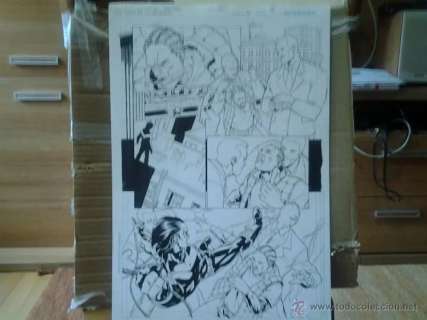 NIGHTWING.ACCIÓN.JOE DODD CON PRECIOSO PRELIM.JOE DODD.PÁGINA ORIGINAL.ART COMIC.