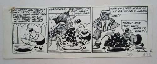 Sleen, Marc - Originele strook - Piet Fluwijn en Bolleke - Complete gag - (1947) | Catawiki