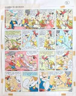 Benito Jacovitti - Tavola originale "Gamba di Quaglia" - Firmata e datata - Loose page - (1960) | Catawiki