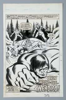 WOLVERINE / MIGHTY WORLD OF MARVEL #199 (1976) - John Romita Jr. and Duffy Vohland Hand-Drawn Hulk and Wolverine Page 1 Title Splash UK Reprint Artwork | Propstore