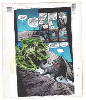 John Kalisz, Mark Propst, Val Semeiks | Jla Showcase 80-Page Giant #1 P.1 Color Guide Art - Superman And Green Lantern Vs. Space Wolf - 2000 | Anthony’s Comic Book Art