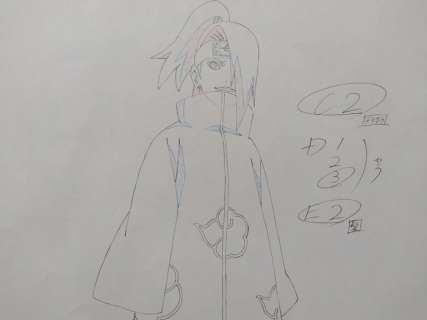 Naruto: Shippuden - Drawing of Deidara (Akatsuki) - Unique - EXTREMELY RARE | Catawiki