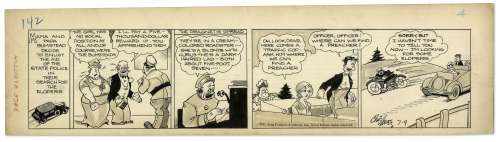 Chic Young Hand-Drawn ’’Blondie’’ Comic Strip From 1931 Titled ’’An Anemic Bloodhound’’ -- Blondie & Dagwood Try to Elope! | Nate Sanders