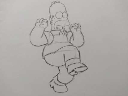 The Simpsons - Original drawing of Homer Simpson - Unique | Catawiki