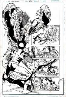 Phil Jimenez Keith Aiken - x-men: liberators #2 p 17 splash (wolverine battle cover scene! ) 1998