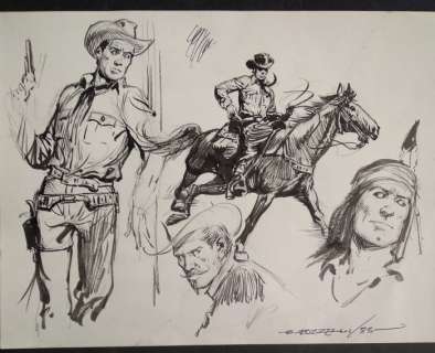 Tex - G. Buzzelli - original sketch - Loose page - Unique copy | Catawiki