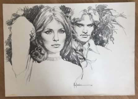 GonzÃ¡lez, José - Original drawing - Pareja bigote - (1980) | Catawiki
