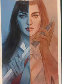 Continue shopping - VAMPIRELLA RED SONJA #5 BEN OLIVER ORINAL COVER ART