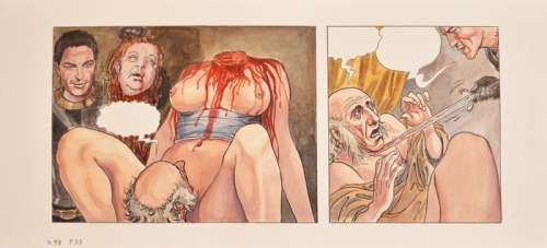 Manara, Milo | Milo Manara - original strip "Borgia - Les Flammes du BÃ»cher" - Page volante | Catawiki