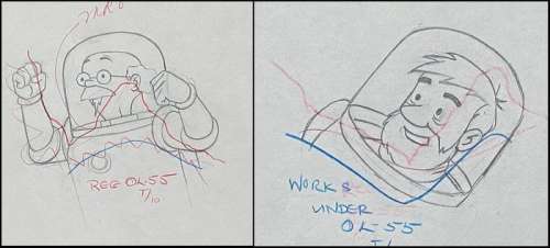 Hergé / Studios Larry Harmon | Tintin - 4x Original drawings - Captain Haddock and Tournesol - moon - (1960’s) | Catawiki