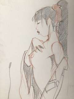 Michetz, Marc | Michetz, Marc - Dessin original en couleur - Geisha - Format: 17 x 29 cm. | Catawiki