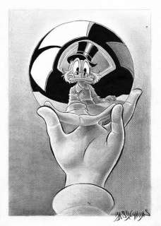 Bas Heymans | Bas Heymans - Originele tekening - Dagobert Duck - "GLAZEN BOL" | Catawiki