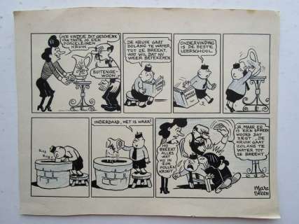 Sleen, Marc | Piet Fluwijn en Bolleke - Originele strook - Piet Fluwijn en Bolleke - Complete gag - Page volante - (1947) | Catawiki