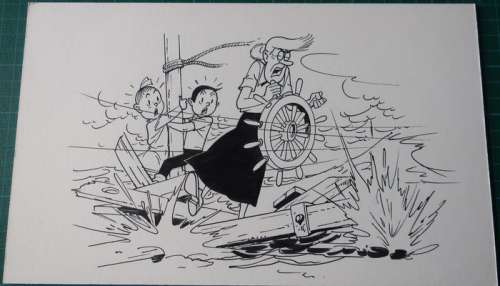 Paul Geerts | Suske en Wiske - Originele tekening - "De kaperkoters" - Page volante | Catawiki