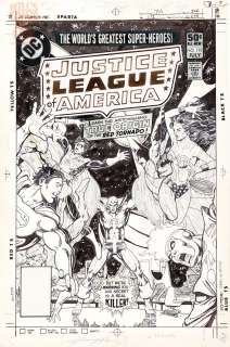 George Perez - justice league of america 192 cover (dc, 1981) jla vs red tornado, origin issue