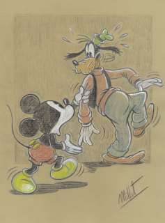 Millet | Mickey Mouse & Goofy - Millet - Original Drawing | Catawiki