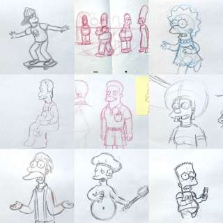 Matt Groening | The Simpsons - Lot of 18 various originals animation production drawings - EO | Catawiki