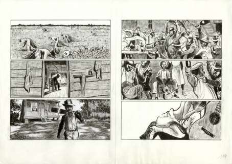 Frantz Duchazeau - Les derniers jours de Robert Johnson – Double planche originale 116-117