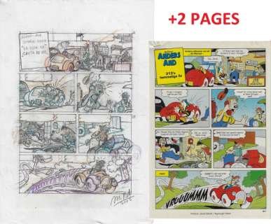Millet | Donald Duck - Millet - 3 Original Comic Sketchpages & 2 Original Published Page - EO | Catawiki