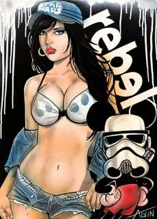 Alvin Silvrants | Star Wars Rebel girl Mickey Mouse - Original drawing in colour by Alvin Silvrants | Catawiki