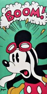 Morgana, Silk Artist | Mickey Aviator - Silk Painting - Original Artwork By Morgana - Hand Signed | Catawiki