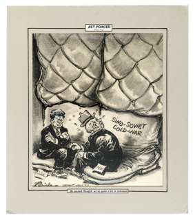 JOHN F. KENNEDY POLITICAL CARTOON ORIGINAL ART TRIO. | Hake’s