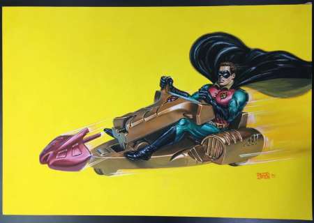 Bob Larkin, Toy Packaging Artwork Skyboard Robin | Weiss Auctions