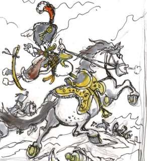 Tony Fernandez | Donald Duck - Inspired by Count-Duke of Olivares - Original preliminary sketch by Tony Fernandez - Format: 14 x 16 cm. | Catawiki